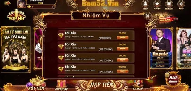 cổng game bom52